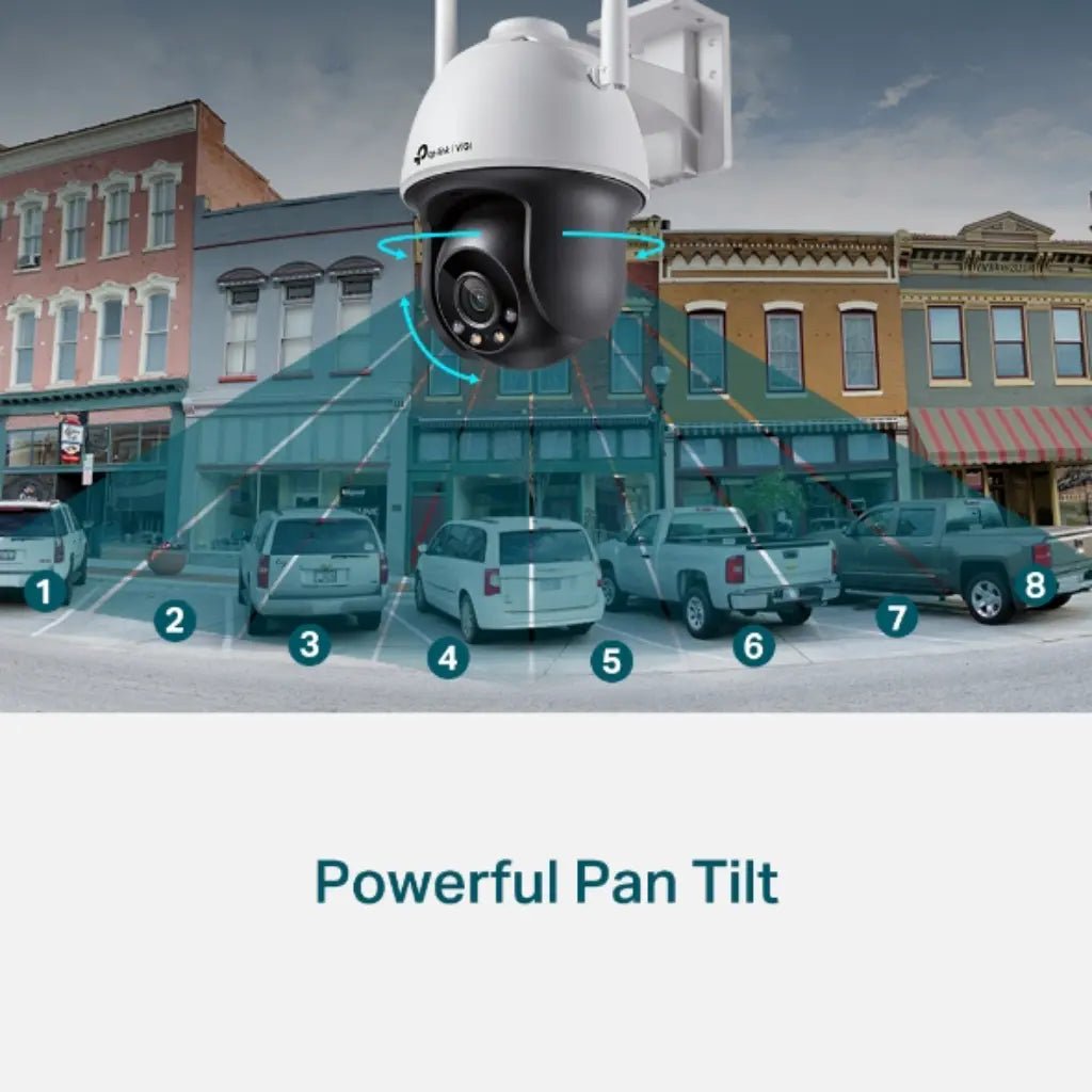 TP-Link VIGI C540W 4MP 4mm Outdoor Full-Color Wi-Fi Pan & Tilt Security Camera, IP66 Rated