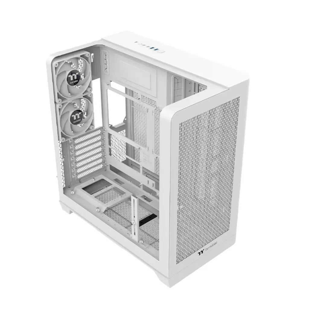 Thermaltake View 390 Air Snow ATX Mid Tower PC Case with Curved Tempered Glass and High-Airflow Mesh Front Panel