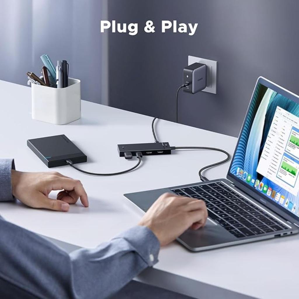 Ugreen 5-in-1 USB-C to 4-Port USB-C 3.2 Gen 2 Hub with 100W Power Delivery and 10Gbps Data Transfer