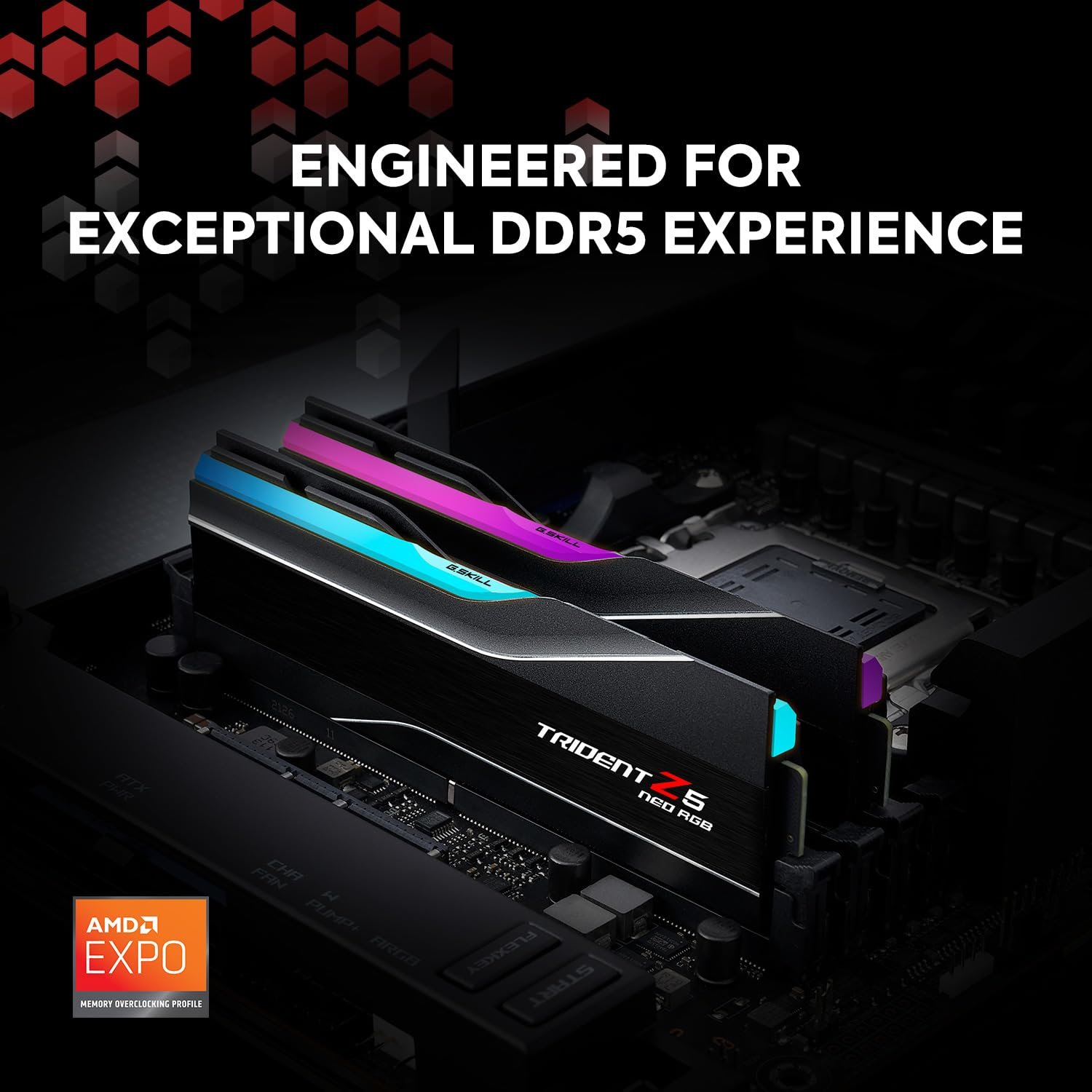 G.Skill Trident Z5 NEO RGB 128GB (2x64GB) DDR5 6000MHz CL36 Desktop Memory Kit