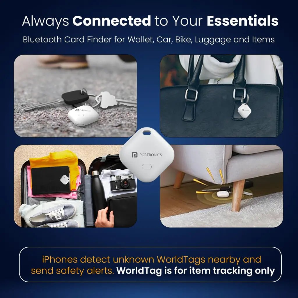 Portronics World Tag POR 2804 Smart Bluetooth Item Finder with 20m Buzzer Range and Anti-Lost Tracking