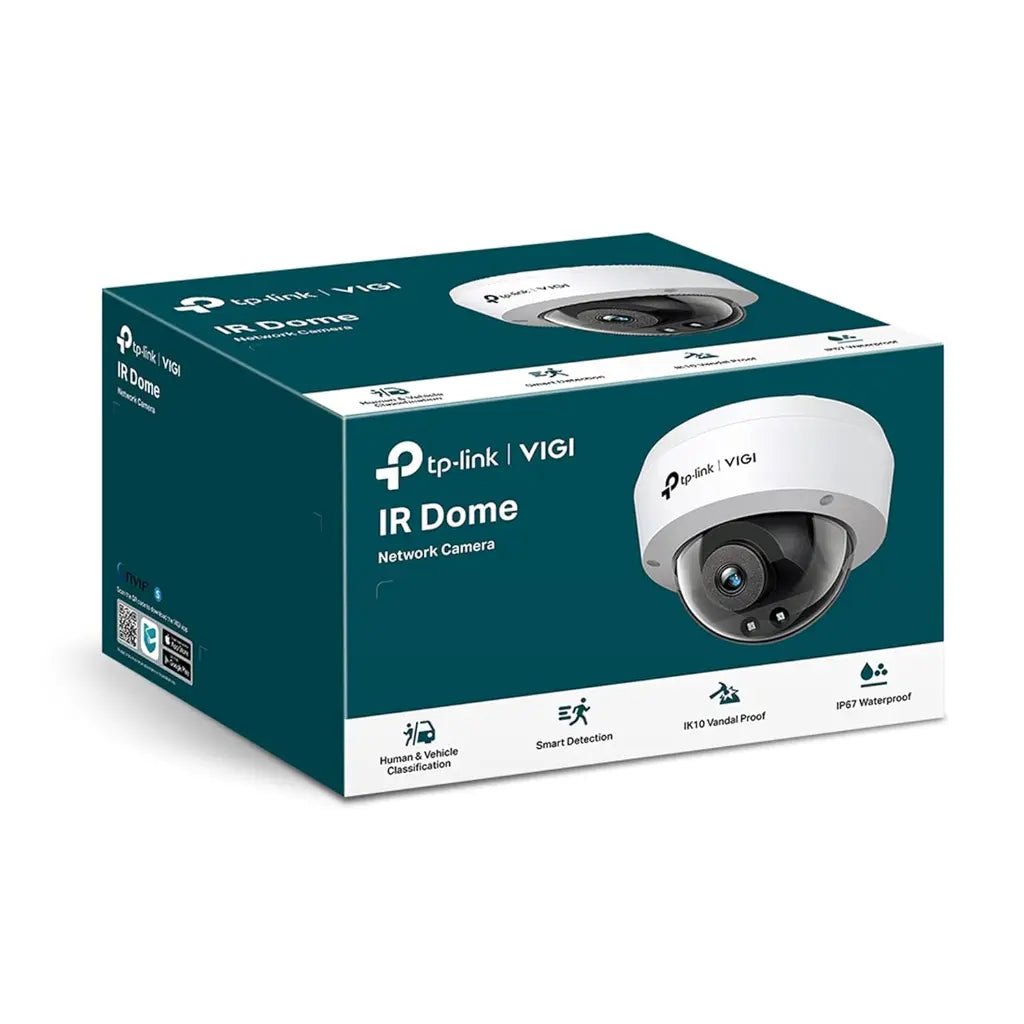 TP-Link VIGI C220I 2MP IR Dome Network Camera with AI Detection, IK10 Vandal-Proof, IP67 Weatherproof, 2.8mm Lens