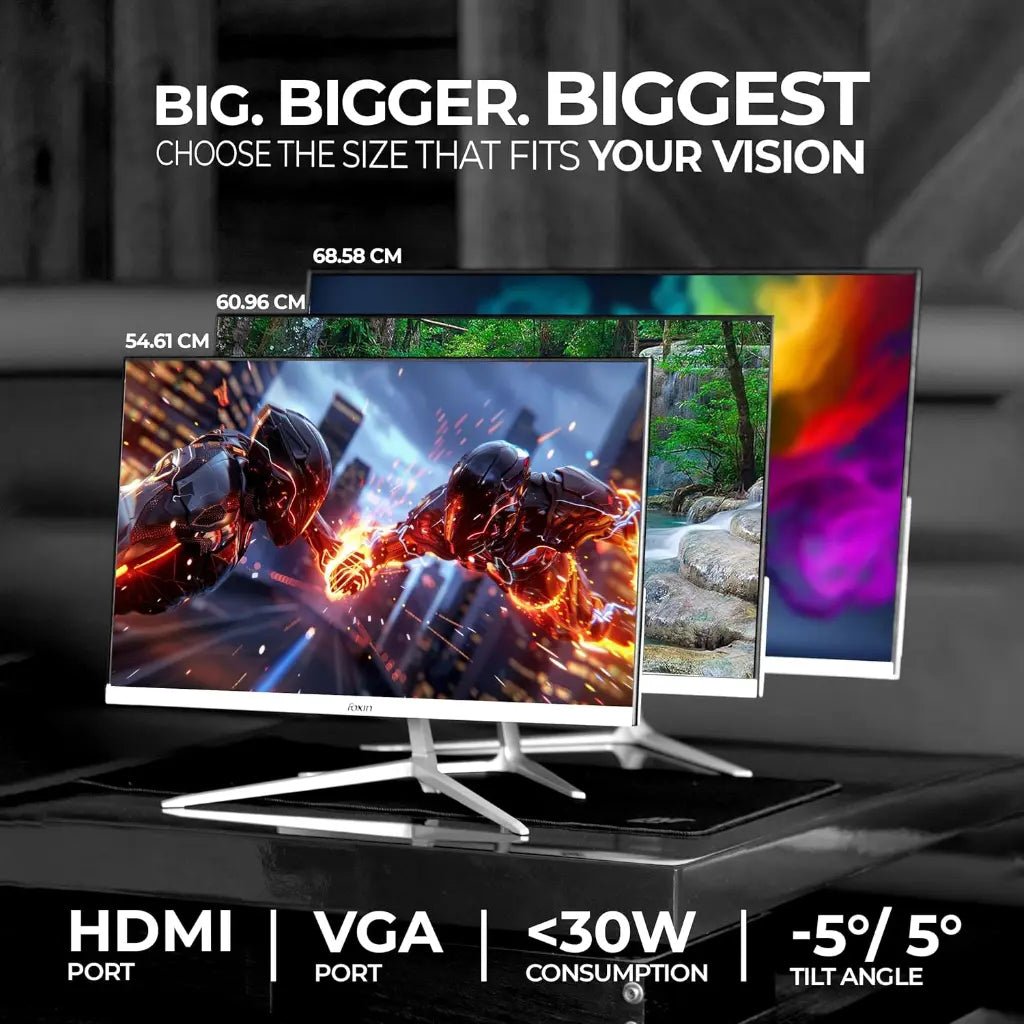 Foxin Elite Series 27-inch Full HD IPS LED Monitor, 100Hz Refresh Rate, 1ms Response Time, Flat Display