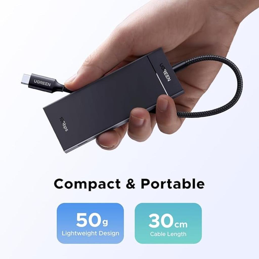 Ugreen 5-in-1 USB-C to 4-Port USB-C 3.2 Gen 2 Hub with 100W Power Delivery and 10Gbps Data Transfer