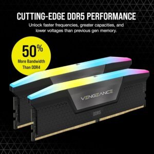 CORSAIR VENGEANCE 96GB (2x48GB) DDR5 7200MHz CL40 RGB High-Performance Desktop Memory Kit
