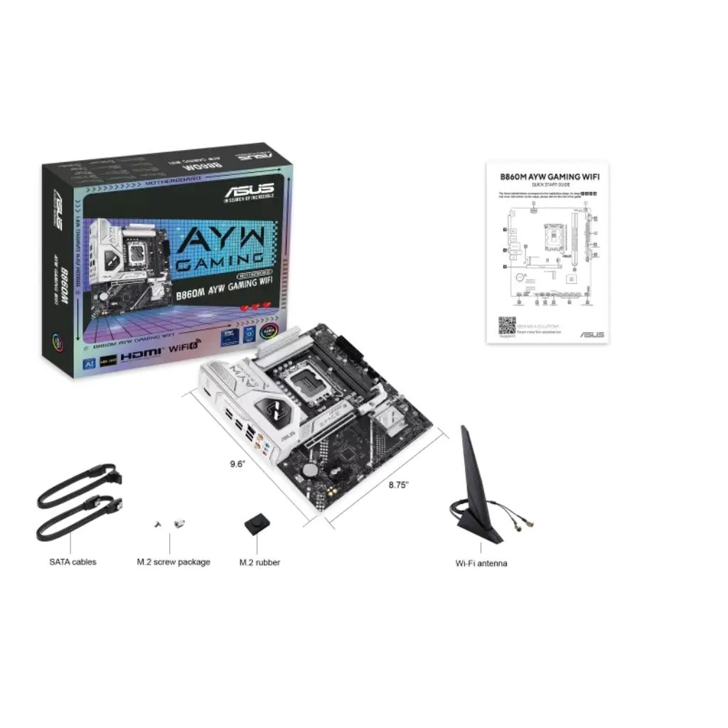 ASUS B860M AYW GAMING WIFI Motherboard - LGA1851, DDR5, microATX, WiFi 6