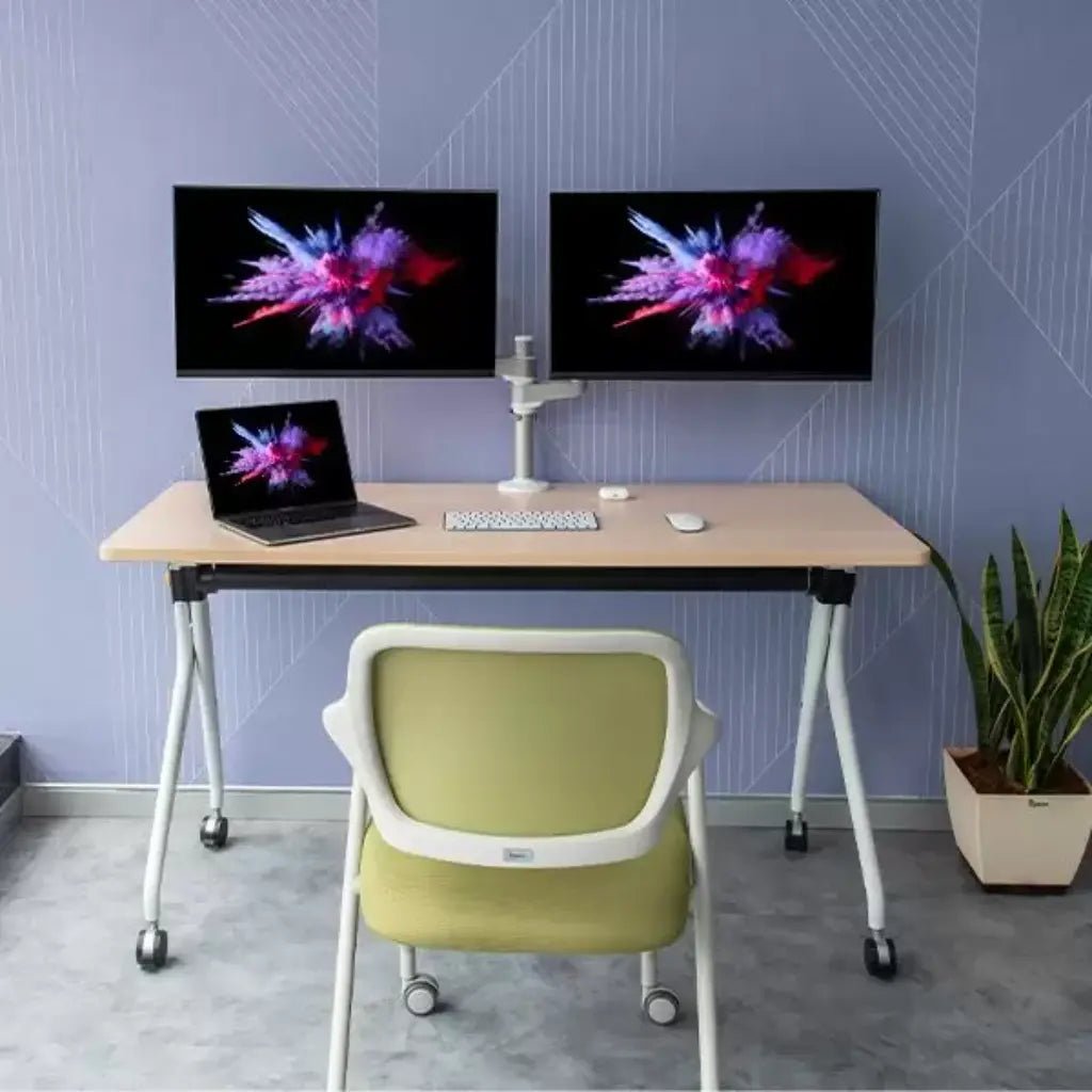 Cadyce CA-MRM202 Dual Monitor Arm with Mechanical Spring - Adjustable Desk Mount for Two Screens