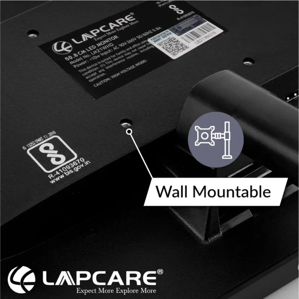 Lapcare LM21WHD 20-inch LED Monitor, 1600x900 Resolution, VGA and HDMI Connectivity