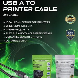 KingFast USB 2.0 Type-A to Type-B Printer Cable, 5 Meter High-Speed Data Transfer Cord