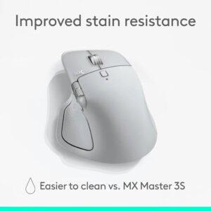 Logitech MX Master 4 Wireless Ergonomic Mouse with Haptic Feedback, USB-C Bolt Receiver - Pale Grey