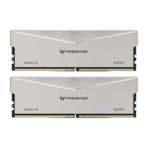 Acer Predator Pallas II 64GB (2x32GB) DDR5 6000MHz CL30 Desktop RAM Kit - Silver/White, Intel XMP 3.0 & AMD EXPO Optimized