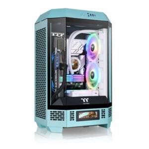 Thermaltake The Tower 300 Micro-ATX Chassis - Turquoise, Vertical Octagonal Design