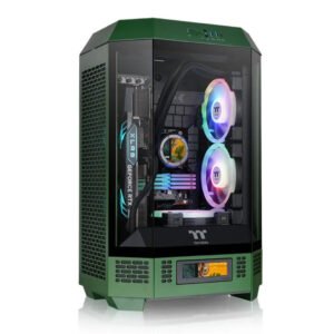 Thermaltake Tower 300 Micro-ATX Chassis - Racing Green, Vertical Octagonal Tempered Glass Design