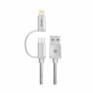Cadyce CA-ULCM 1M Apple MFi Certified 2-in-1 USB to Lightning and Micro USB Charging Cable