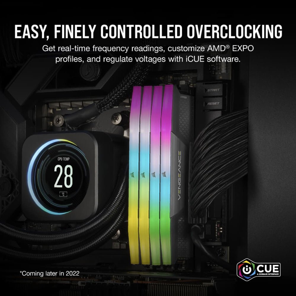 Corsair Vengeance 96GB (2x48GB) DDR5 6000MHz CL30 RGB Desktop Memory Kit
