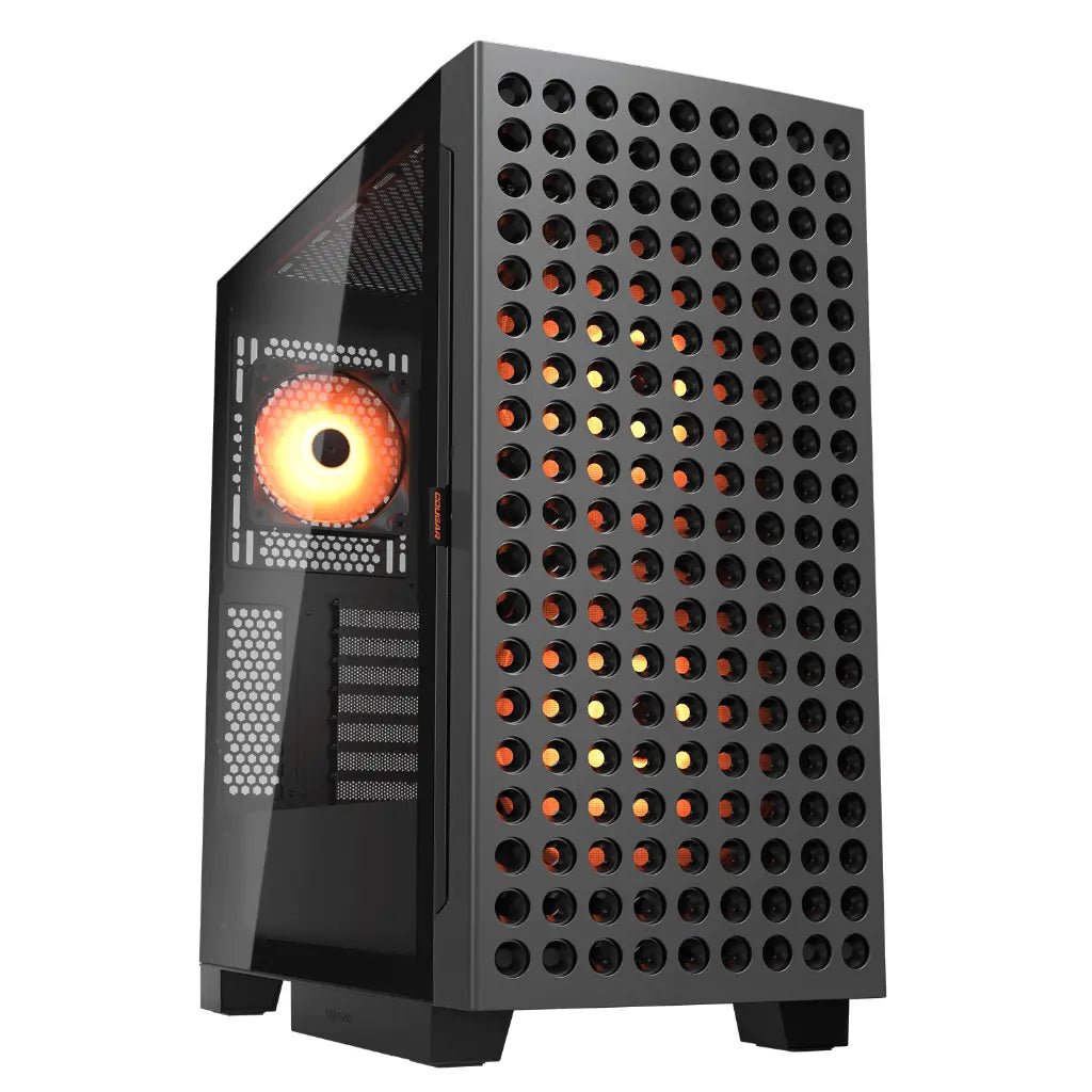 Cougar Airface Eco Mid Tower PC Case, Black, Featuring Dual 180mm ARGB PWM Fans