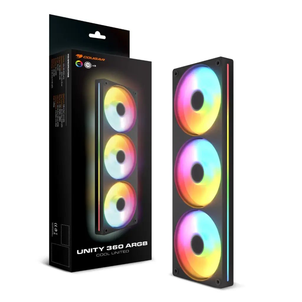 Cougar Unity 360 ARGB 120mm PWM Case Fan - Black Single Frame