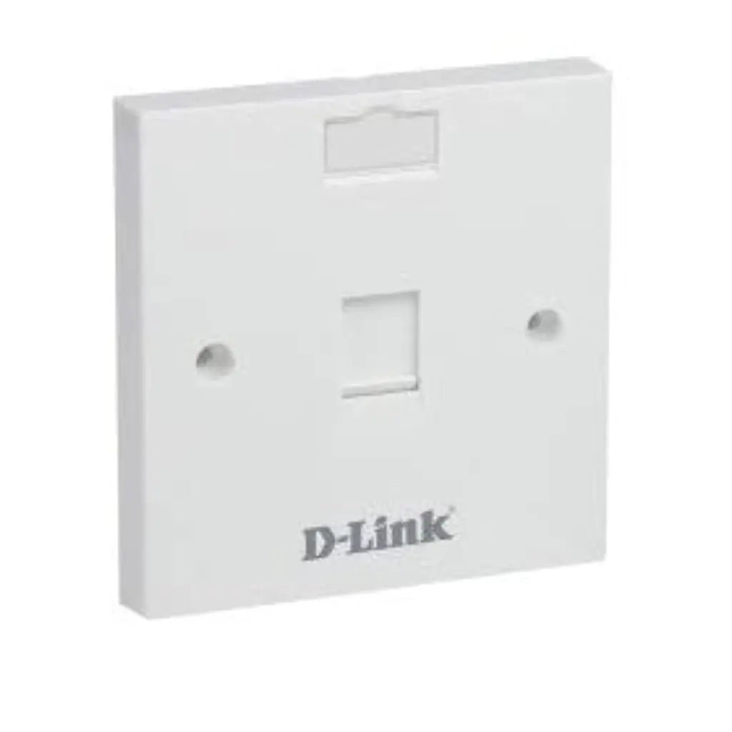D-Link Single Port Wall Face Plate with Protective Shutter for Keystone Jack - White