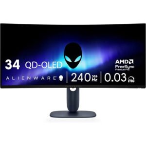 Dell Alienware AW3425DW 34-inch Curved QD-OLED Gaming Monitor, WQHD Resolution, 240Hz Refresh Rate, 0.03ms Response Time