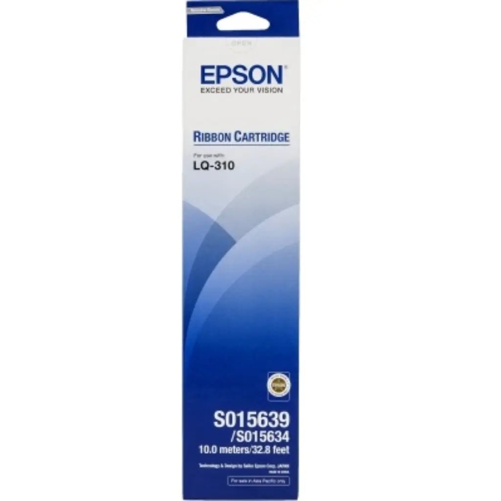 Epson S015639 Black Fabric Ribbon Cartridge for LQ-310 Dot Matrix Printer