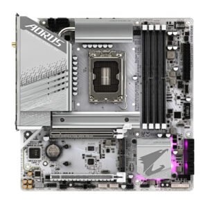 Gigabyte Z790M AORUS ELITE AX ICE Intel Z790 LGA1700 DDR5 Micro-ATX Motherboard with Wi-Fi 6E