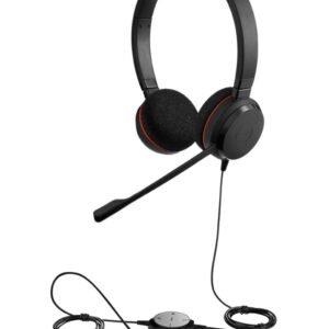 Jabra Evolve 20 MS Professional Wired Stereo Headset with Noise-Canceling Microphone, USB-A and USB-C Connectivity, Black