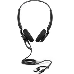 Jabra Engage 40 MS Duo Professional Wired Binaural Headset with Noise-Canceling Microphone, USB-A & USB-C Connectivity