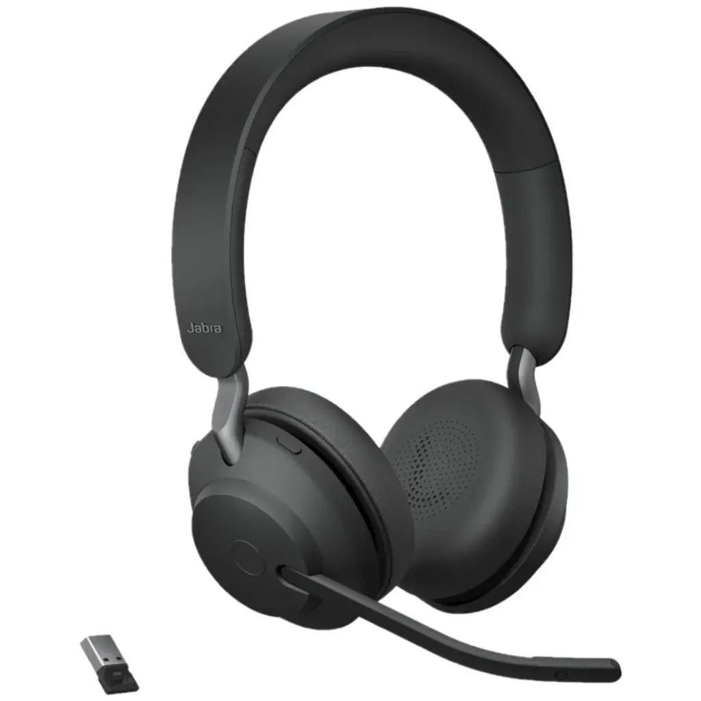 Jabra Evolve2 65 UC Stereo Wireless Headset with USB-A Adapter and 40mm Speakers