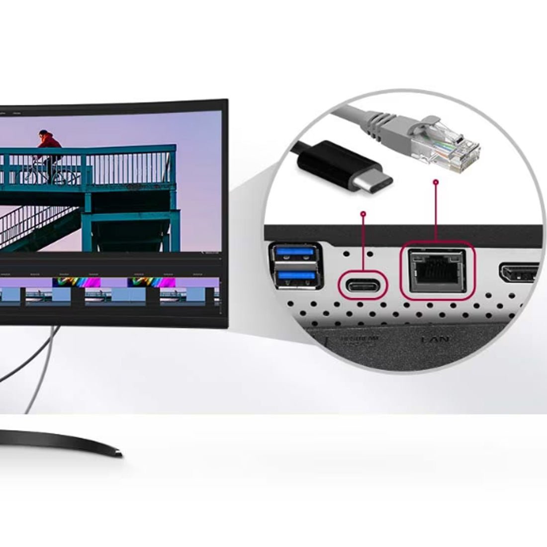 LG 34-inch QHD IPS Ultrawide Curved Monitor with USB-C and Dual Speakers (34WQ75C-B)