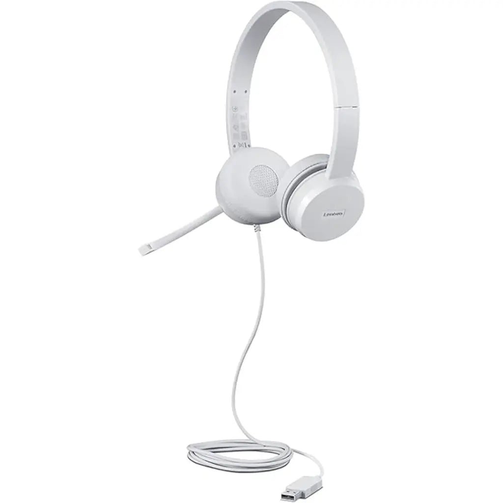 Lenovo 110 Stereo USB Headset with Rotatable Boom Microphone and Comfortable Memory-Foam Earcups