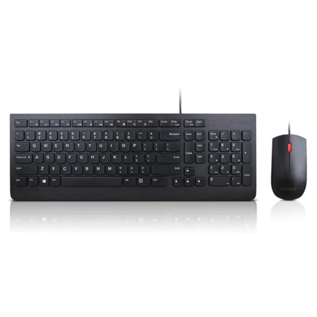Lenovo Essential Wired Keyboard and Mouse Combo, USB, Black