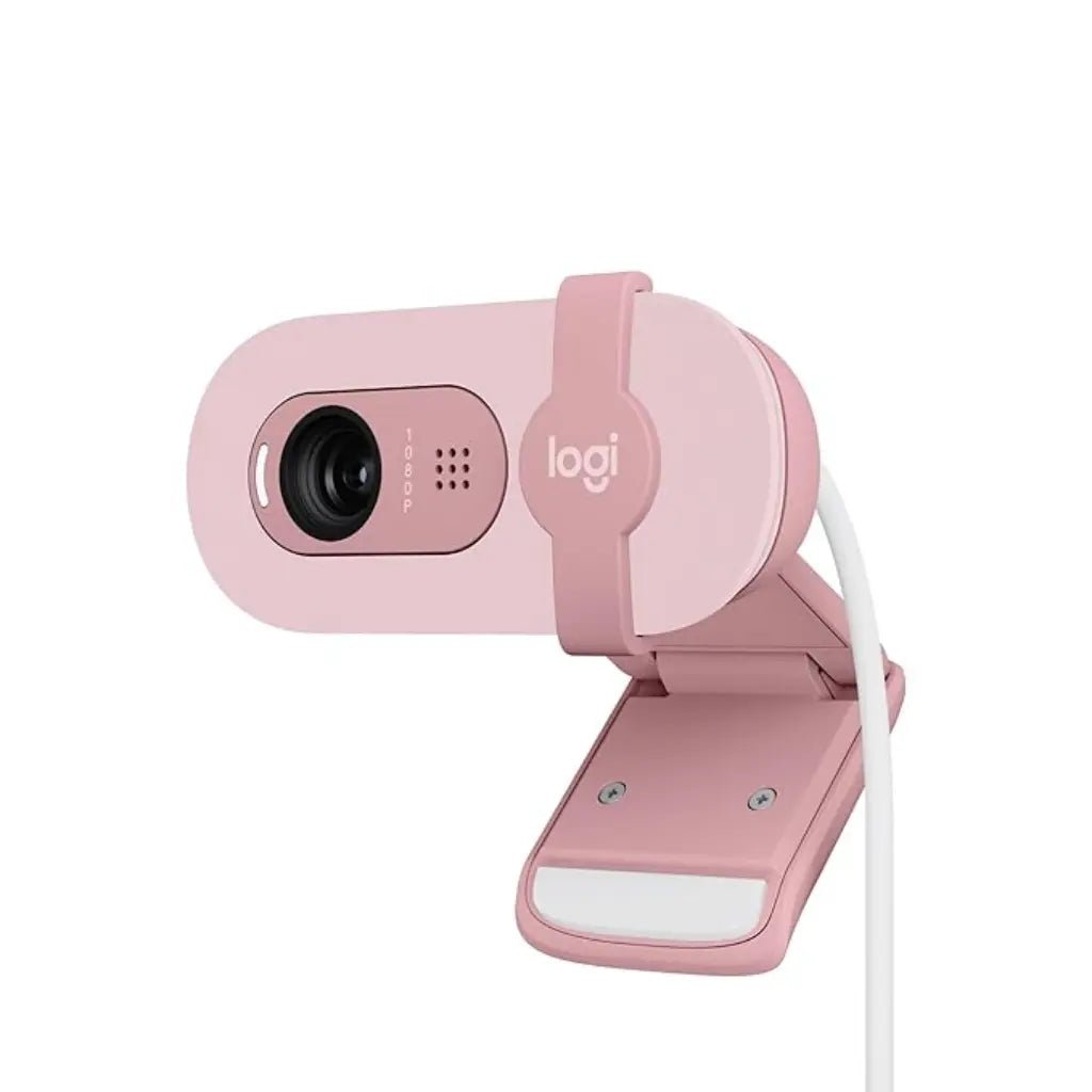 Logitech BRIO 100 Full HD 1080p USB-A Webcam with Integrated Privacy Shutter and Noise-Reducing Microphone - Rose