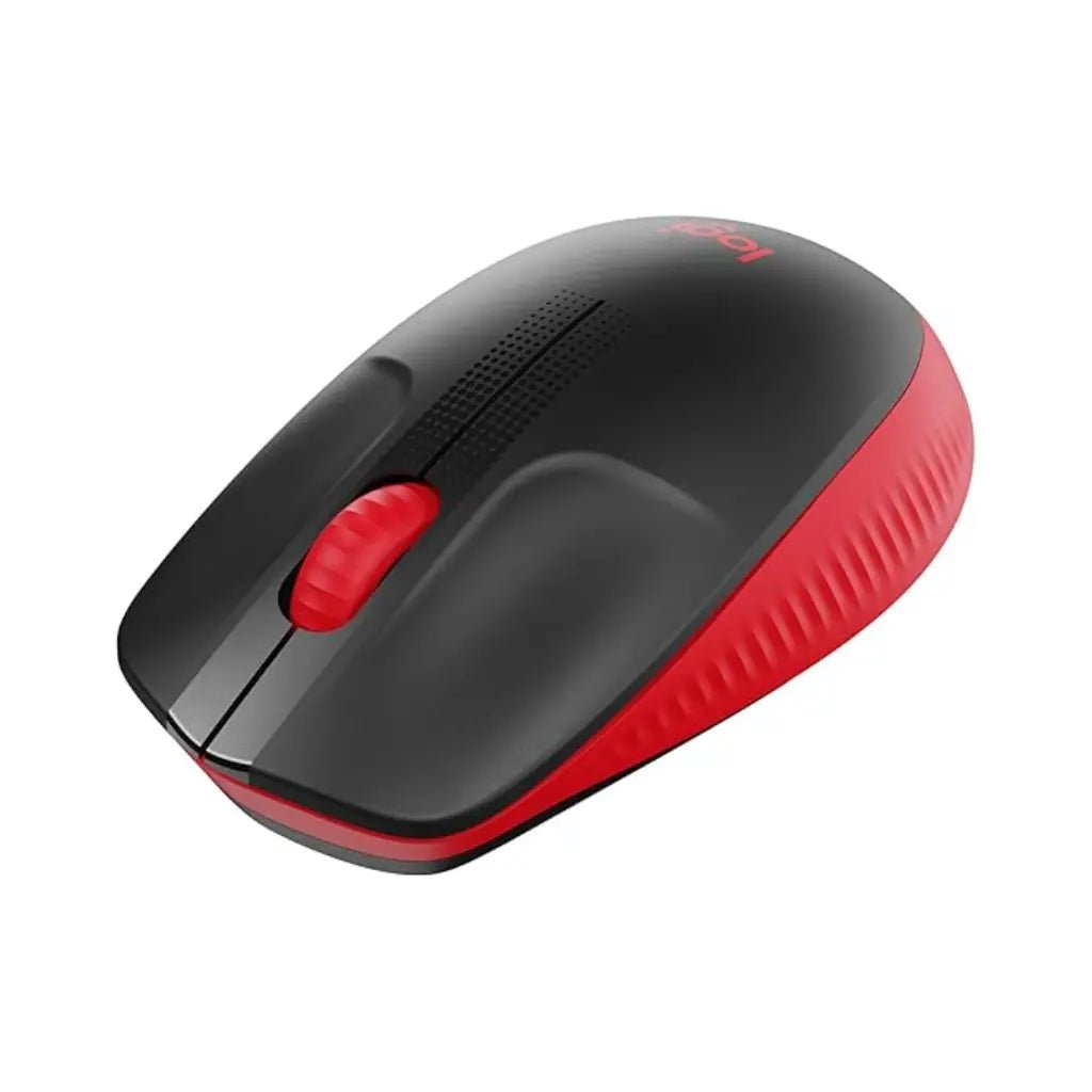 Logitech M190 Full-Size Ergonomic Wireless Optical Mouse, 1000 DPI, Red