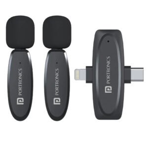Portronics Vlogmate POR 2320 Dual Wireless Lavalier Microphone System with Type-C Receiver