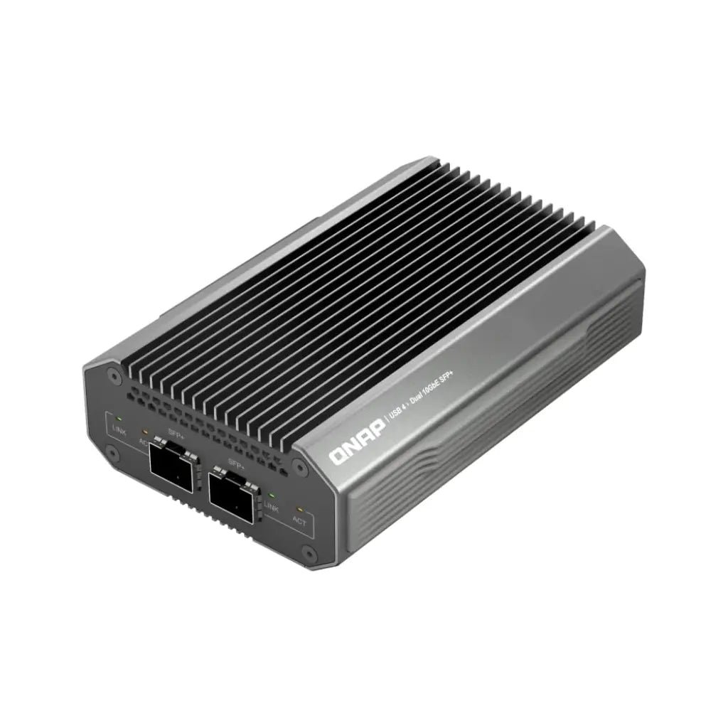 QNAP QNA-UC10G2SF USB4 to Dual-Port 10GbE SFP+ Network Adapter for High-Speed Connectivity
