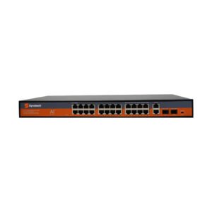 Syrotech 24-Port Gigabit Unmanaged PoE Switch, 400W Power Budget, Model SY-2400P-2T-2S
