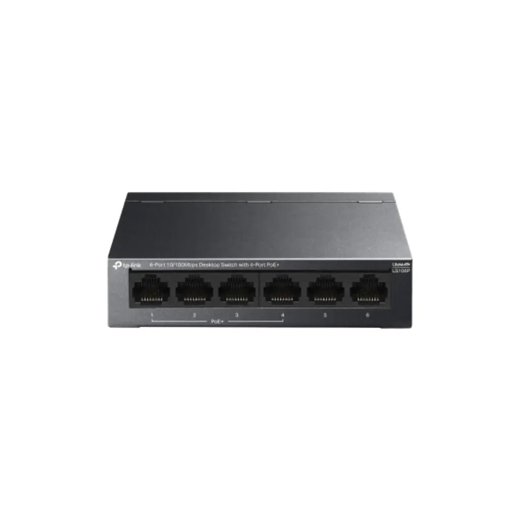 TP-Link LS106P 6-Port 10/100Mbps Desktop Switch with 4 PoE+ Ports, Unmanaged Plug-and-Play