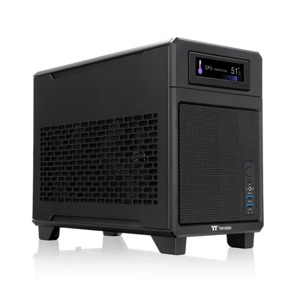 Thermaltake TR100 Mini-ITX Dual-Chamber Small Form Factor PC Case with Included PCIe 4.0 Riser Cable