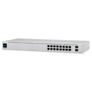 Ubiquiti UniFi Switch 16-Port Gigabit Layer 2 Managed PoE Switch with 42W Power Budget and Fanless Cooling