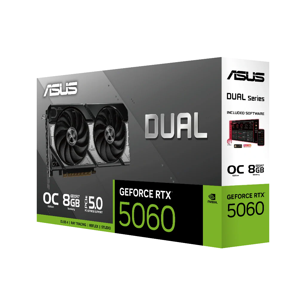ASUS Dual GeForce RTX 5060 8GB OC GDDR7 Edition High-Performance Gaming Graphics Card