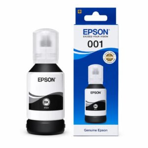 Epson 001 T03Y1 (C13T03Y198) High-Yield Black Ink Bottle (127ml) for EcoTank L4150, L4160, L6160, L6170, and L6190 Printers