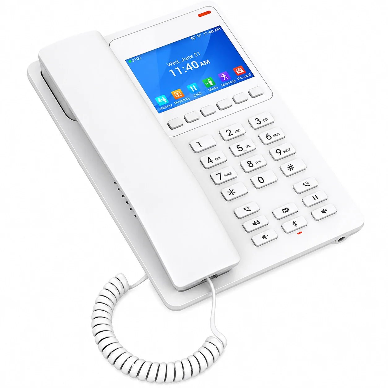 Grandstream GHP630 Compact Hotel IP Phone with Color LCD Display - White