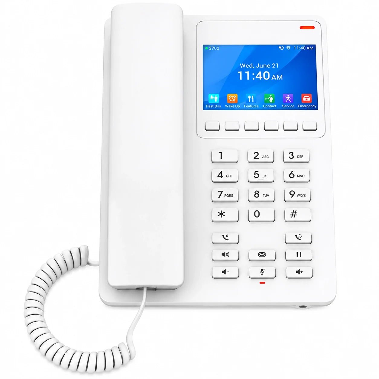 Grandstream GHP630 Compact Hotel IP Phone with Color LCD Display - White
