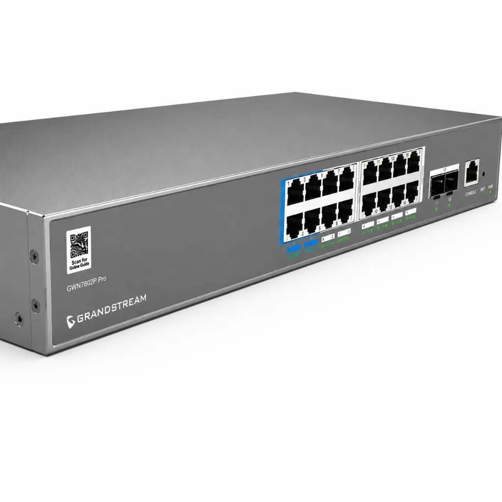 Grandstream GWN7802P 16-Port Gigabit Layer 2++ Managed PoE+ Network Switch
