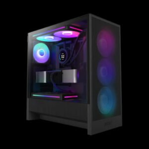 NZXT H5 Flow RGB ATX Mid-Tower Gaming Case with Tempered Glass Panel - Black