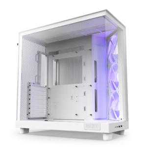 NZXT H6 Flow RGB Compact Dual-Chamber Mid-Tower ATX PC Gaming Case - White