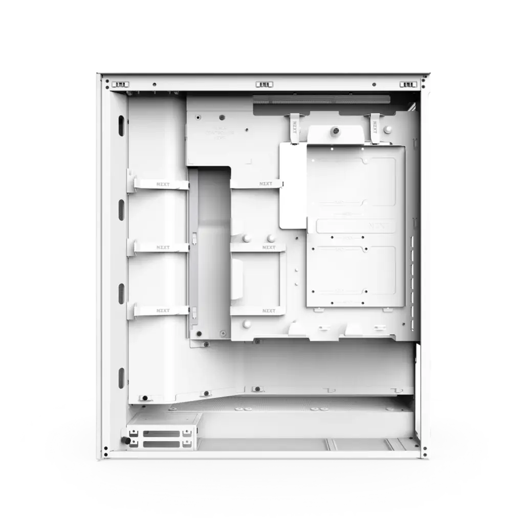 NZXT H7 Flow Premium Tempered Glass Compact Mid-Tower ATX Airflow PC Case - Matte White