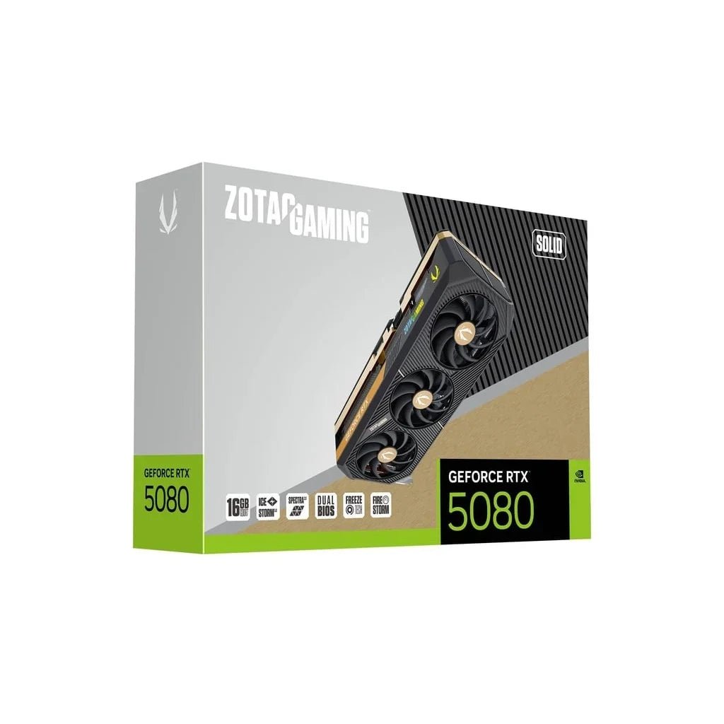 ZOTAC GAMING GeForce RTX 5080 SOLID CORE 16GB GDDR7 High-Performance Graphics Card